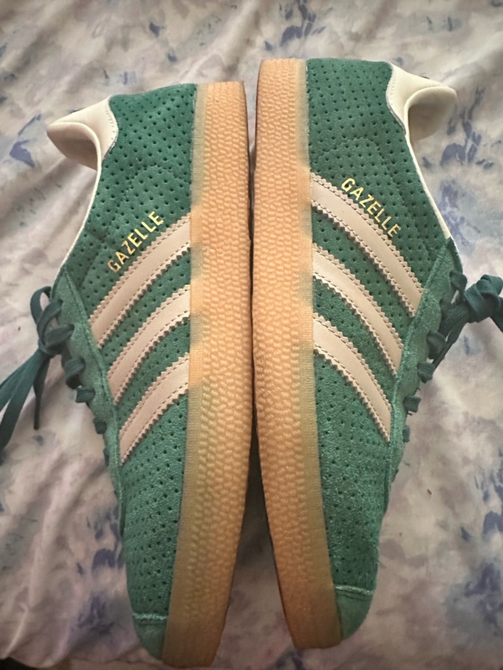 adidas Gazelle Suede Sneakers in Seafoam Green and White